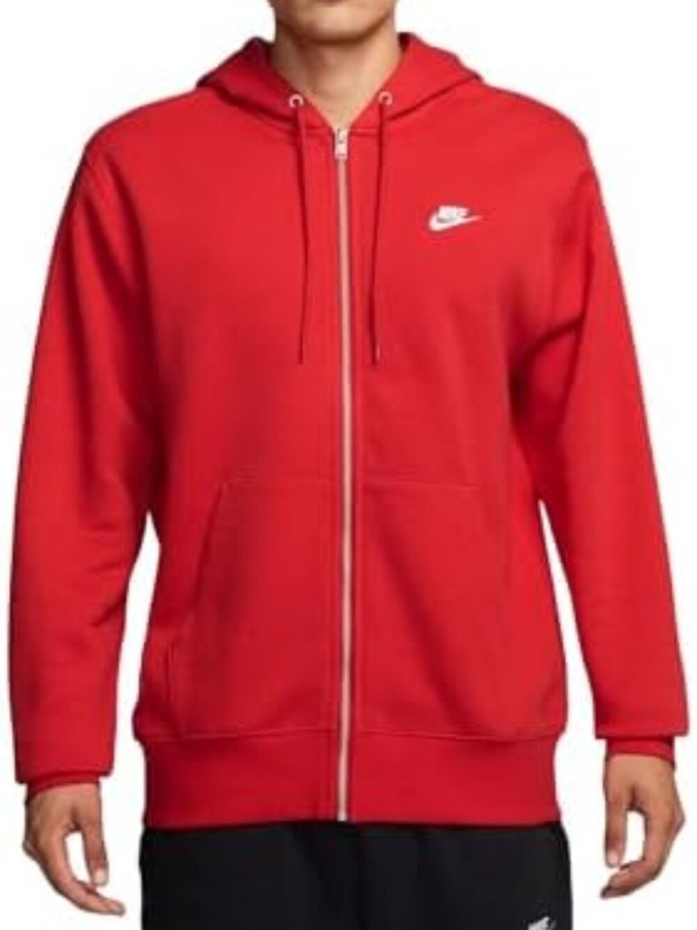 Nike Men’s Bright Red Full-Zip Hoodie Jacket w/ Double Zipper Sz S